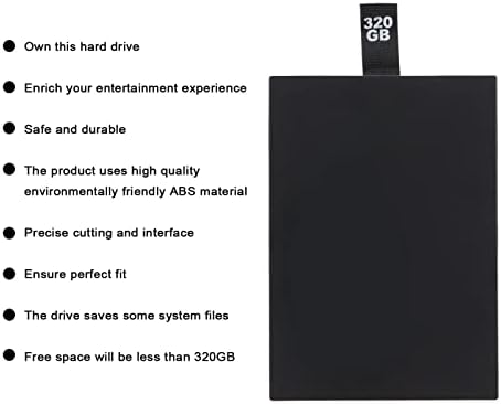 Shanrya Ultra Slim hard disk intern, unitate de Hard disk portabilă ușoară 320 GB robustă pentru jocuri Xbox360 Slim