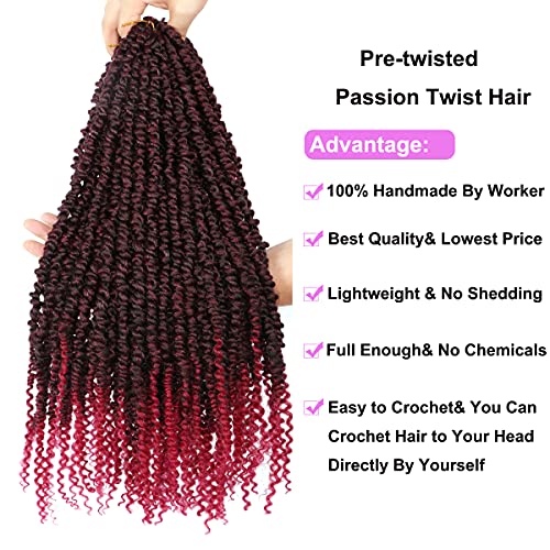 Outernice 8 pachete Pretwisted passion Twist Crochet Hair 22 Inch Spring pentru Femei negre împletituri Prelooped Hair-Curly