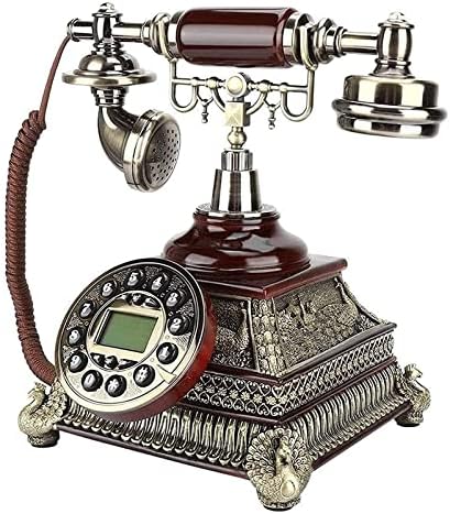 Telefon fix Telefon antic epocă, tabletă de modă veche FSK/DTMF Telefon de apelare rotativă cu un cadou ID Caller/birou