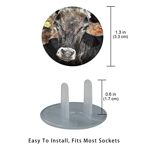 Copertine de priză de animale de vacă drăguțe cu 12 pachete - Capace de priză pentru siguranță pentru bebeluși - durabil și