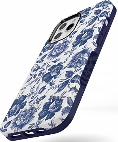 Casely iPhone 12/12 Pro Caz | Compatibil cu Magsafe | Rose to Fame | Carcasă florală cu trandafiri albastre și albe