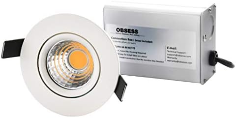 OBSESS 3 Inch LED încastrat plafon lumina cu cutie de joncțiune Dimmable LED Downlight duș lumini Gimbal Trim 4000k cald alb