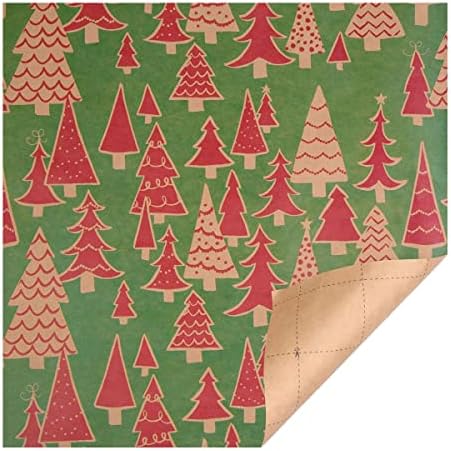 Hârtie de împachetat Crăciun Xmas foi de hârtie de împachetat 100x44 cm Hârtie de împachetat cadou Kraft Retro Moș Crăciun
