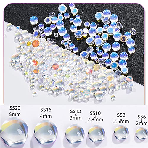 540pcs Nail Arts strasuri Set 3D cristal stras pentru unghii Flatback diamant Aurora bomboane strasuri margele pietre Bijuterii