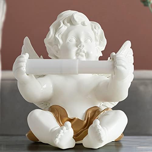 Uyhgbt 9 inch Tissue Tissue Restin Angel Sculptură Decorare de hârtie igienică Creativitate Suport de țesut Facial Tissue Suport
