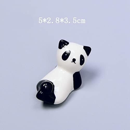 AMAYYAKZL COTICKS CUGE 5 PCS Set mini betisoare ceramică din porțelan minunat suport panda Panda Chopstick Rack de odihnă