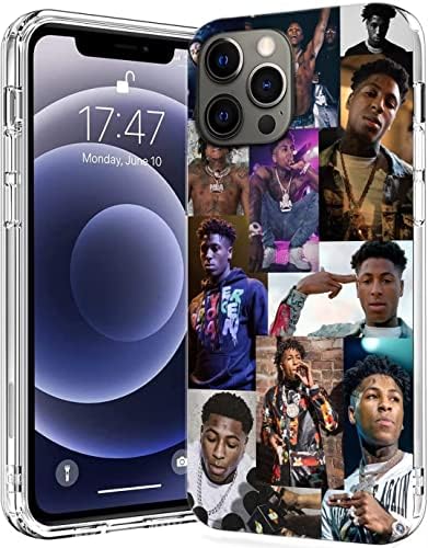 Wogehote clasic niciodată muzica rupt telefon caz compatibil cu iPhone 14promax Youngboy moda colaj din nou moale & amp; flexibil