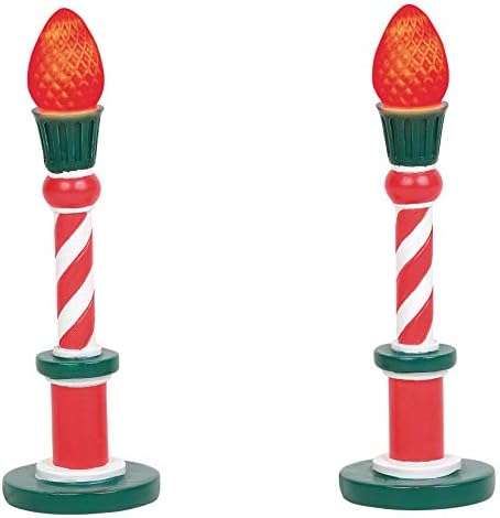 Departamentul 56 Accesorii pentru sate Set de figurine de lumini stradale, 4,25 inch, multicolor