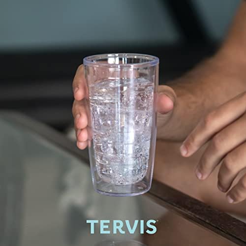 Tervis Made in SUA Double Tumbler Insulat Tumbler Cup păstrează băuturile la rece și fierbinte, 16oz, logo