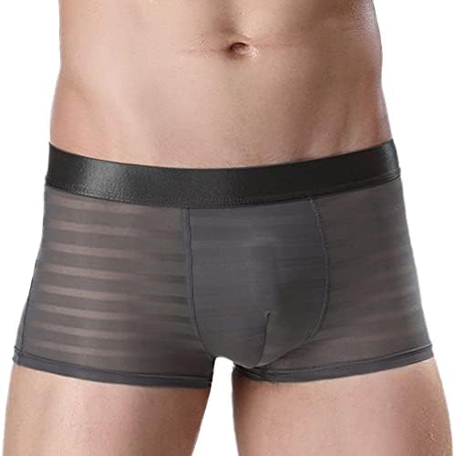 2023 Bărbați noi 3 piese Sexy Scurt Summer Sumară subțire Transparent Subpanturi Ice Silk Boxers Pantaloni respirabili Lenjerie