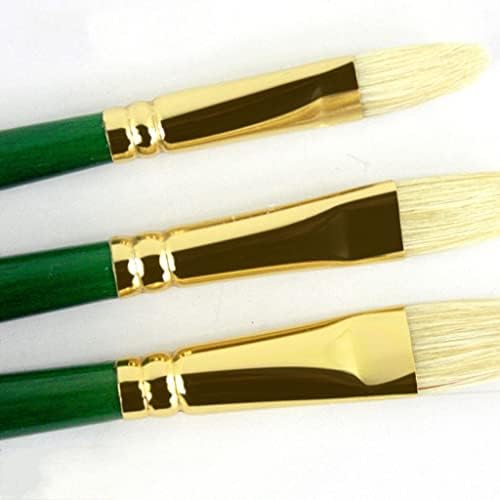 Yfqhdd 6pcs verde pol lung pol mâner de artă arta perie set de perie cu formă ovală handmade stilou perie de vopsea acrilică