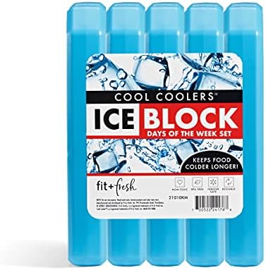 Coolere Cool de la Fit + Fresh, zile ale săptămânii blocuri de gheață, pachete de gheață colorate și compacte, perfecte pentru