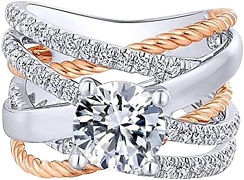 Logodnă rotundă tăiat zircons pentru femei inele de nuntă inele de bijuterii pentru femei cu diamante full doamne inele inele