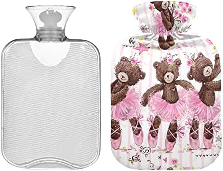 Sticle de apă caldă cu acoperire Ballerina Bear Bear Hot Water Bag pentru ameliorare a durerii, compresă la rece caldă, pungă