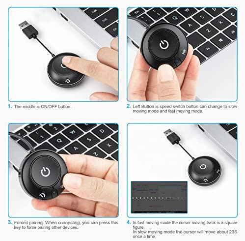 Rii Jiggler de Mouse nedetectabil, jiggler de mouse Bluetooth cu comutator pornit/oprit simulator de mutare a Mouse-ului, conectat