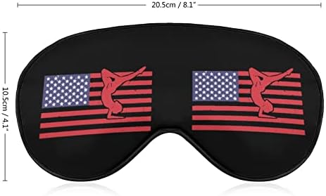 American Flag Gimnast Sleep Mask Lightweight Blind Blind Mask Mask Mask Mask cu curea reglabilă pentru bărbați femei