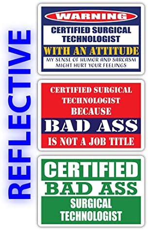 Tehnolog chirurgical de fund certificat cu un autocolant de atitudine | Ocupație amuzantă Ideea de cadou în carieră de muncă