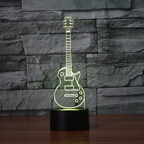 Jinnwell 3D Muzică pentru Guitar Lumină Lumină Lumină Lumină Lumina de noapte 7 Schimbarea culorilor tactilă Comutator tabel