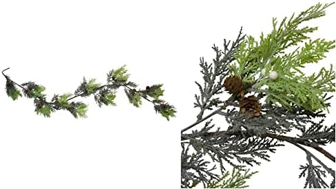 5 'Berry, Cedar și Pine Cone Artificial Garland de Crăciun - Unlit - CC