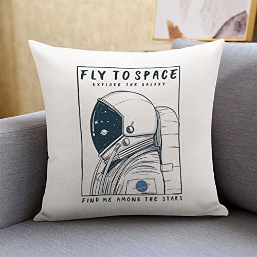 Aruncați acoperire de pernă 18x18 inch ， Astronaut în spațiu pătrat cu carcasă cu pernă ， univers amuzant animal doodle urs