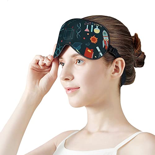 Science Pattern Model Masci de somn Blokere Ochi Cover Blons cu curea elastică reglabilă noaptea cu ochiul pentru femei pentru