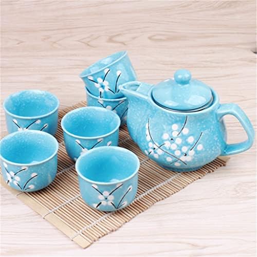 Hdrzr Cherry Blossom Teapot Set 1 pot 6 căni Set de băuturi ceramice pentru birou pentru casă