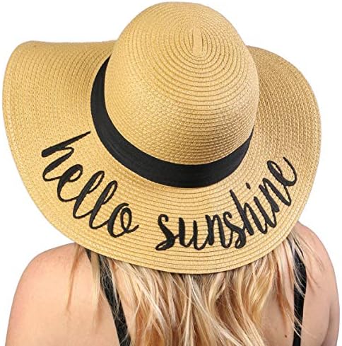 Funky Junque Womens Girls Mother Fiica Sun Hat Set Brodated Beach Floppy