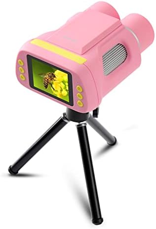 Telescopul microscopului digital, ecran de 2 inch 720p Cameră pentru copii cu suport portabil, card SD de 32 GB, mini binoclu