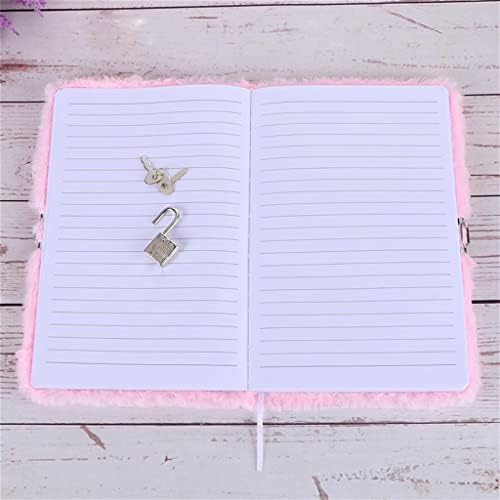 SXNBH Notebook -uri minunate A5 Plush Notebook Planificator Notebook Jurnal cu blocare și cheie