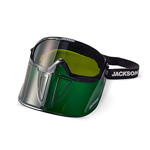 Jackson Safety GPL550 GOGGLE PREMIUM cu scut de față detașabil, acoperire anti-fog, lentilă de umbră 5 IR, verde, 21002