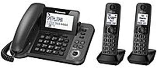 Panasonic KX-TG572SK DECT 6.0 Telefon cu cablu/fără fir cu sistem de răspuns digital, 2 telefoane