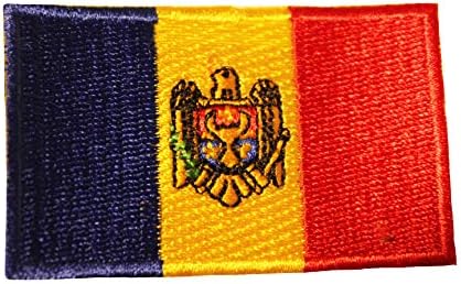 Moldova Country Flag Fier mic pe Patch Crest Insignă 1,5 x 2,5 inci NOU