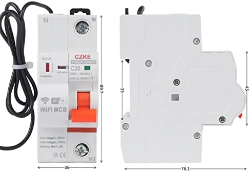 PCGV YCB9ZF-100W 1P WiFi Smart Circuit Breaker Protecție de scurtcircuit Timp Timed Smart Recling Comutator de la distanță