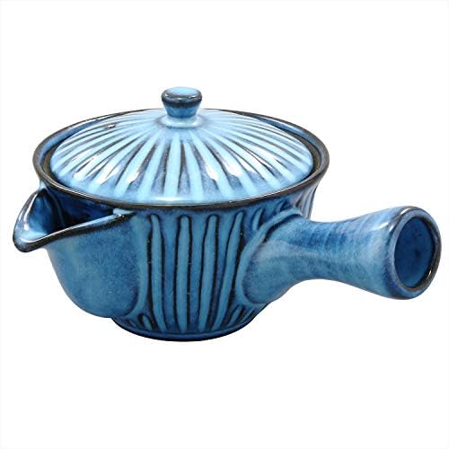 Hasami Ware 391088 Riyaemon Kiln Blue Sculved Jakuguchi Teapot