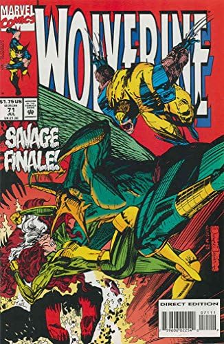 Wolverine 71 VF / NM; carte de benzi desenate Marvel / Larry Hama Sauron Rogue