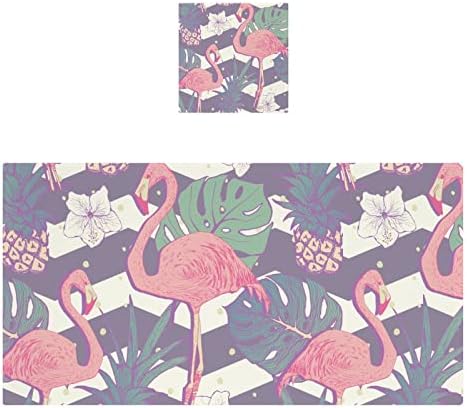 Hârtie Aixiwawa Drăguță Flamingo Băi Set de spălător, prosoape de bumbac Absorbent moale subțire pentru baie