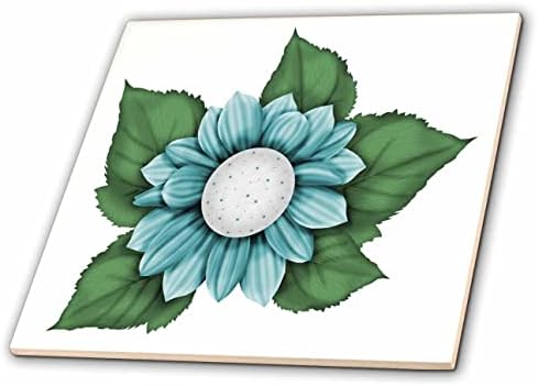 3drose ilustrații drăguț-drăguț Aqua verde flori și frunze ilustrare-gresie