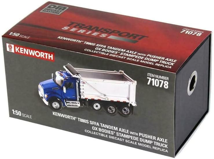 Pentru Caterpillar pentru Kenworth T880 SFFA OX Stampede Dump Truck - Metallic Blue - Transport Series Limited Edition 1/50