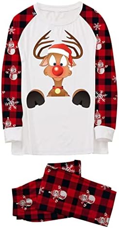 Pijamale de Crăciun pentru familie care se potrivește de Crăciun tată pjs seturi tipărite pjs plaid de vacanță îmbrăcăminte