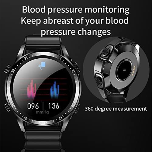 Ceas Smart Byikun cu căști, ceas de fitness Bluetooth Watch de 1,28 inci Bluetooth, trackere de activitate și ceasuri inteligente