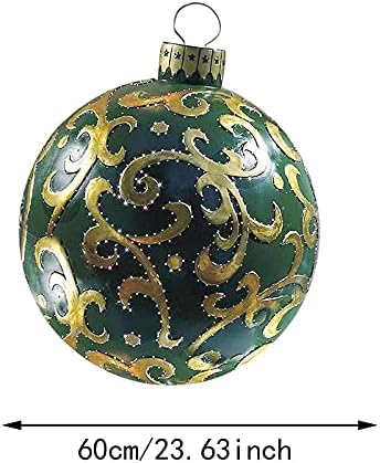 Lincox Christmas Decors Ball 23,6 inch Crăciun pentru Crăciun Decor de Crăciun în aer liber PVC Bilă decorată gonflabilă în