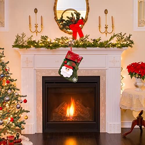 Geantă de Crăciun Decor de bomboane mici șosete de Crăciun ciorapi cadou decorare cadou meșteșuguri ornament cârlige vedetă
