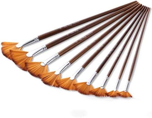SXDS 9-pachete artist set de perii din lemn de nylon perii cu mâner lung de mâner pentru pictură acrilică în apă în acuarelă