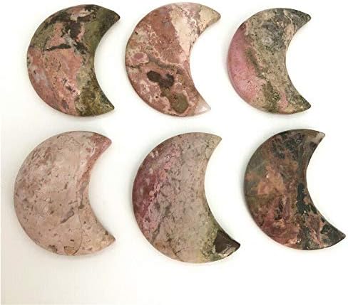 Seewoode AG216 Rhodonite din piatră naturală din piatră lustruită lustruită în formă de lună Decorare de bijuterii Fabricarea
