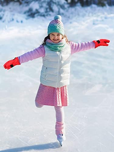 2 perechi copii mănuși copii iarna zăpadă impermeabil gros cald Windproof mănuși pentru Fete Baieti