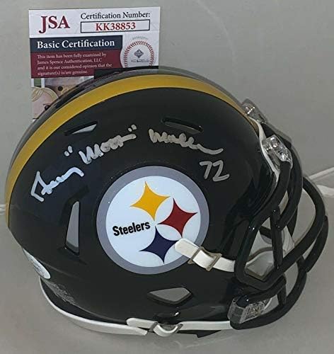 Gerry Mullins a semnat Pittsburgh Steelers Speed mini cască autografată Moon JSA-mini căști NFL autografate