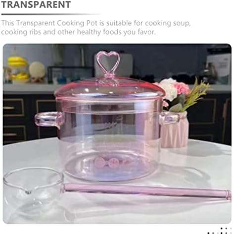 Cratiță de sticlă DOITOOL cu capac, oală de sticlă transparentă pentru gătit pe aragaz, cratiță de gătit din sticlă de 1,5