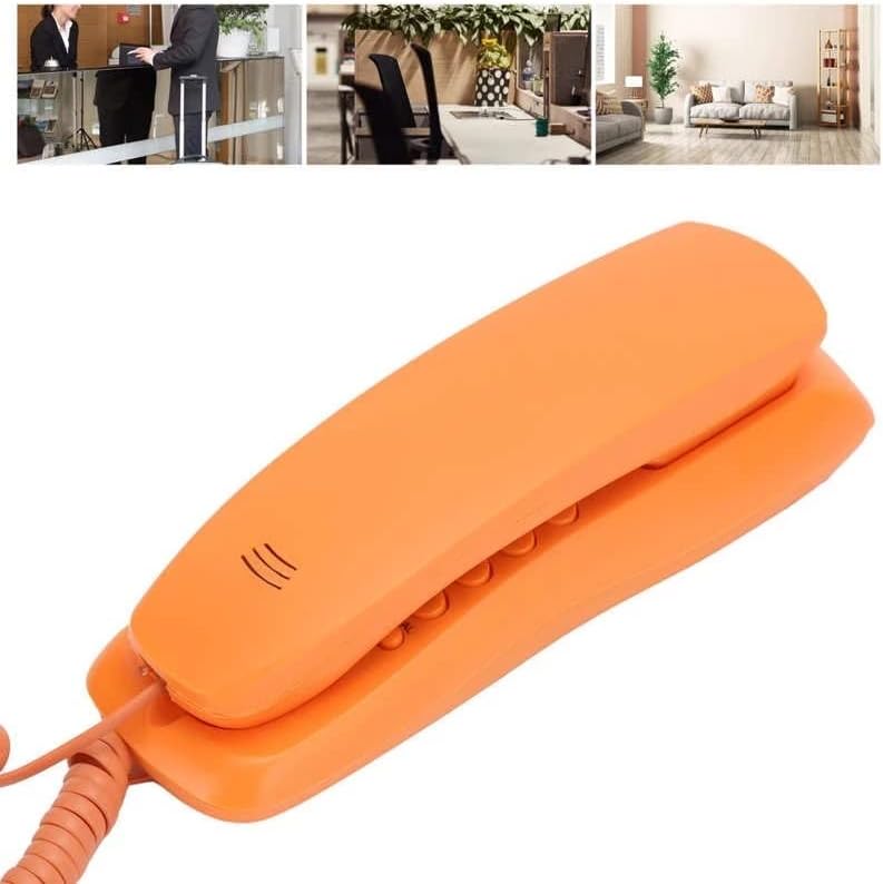 Houkai Home Office Portabil Telefon subțire Telefon Single Linie Cordond Telefon Orange Orange