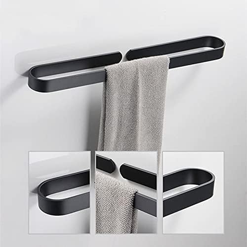 Slsfjlkj set hardware pentru baie din aluminiu perete negru agățat baie în formă de u în formă de u în formă de prosop de baie