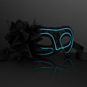 blinkee Electro Luminescent sârmă dantelă neagră petrecere masca